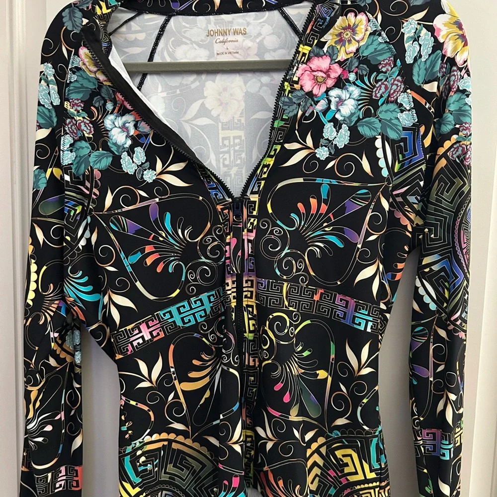 Johnny Was Floral Patterned JacketRashguard - Picture 1 of 3